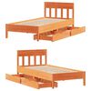 vidaXL Bed Frame without Mattress Wax Brown 90x190 cm Single Solid Wood Pine