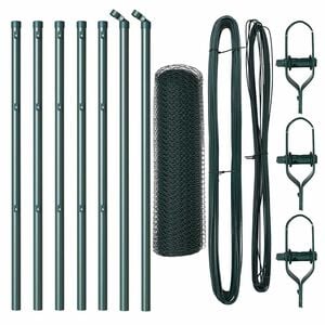 vidaXL Fence Post Green 10 x 0.4 m (13 mm mesh) Steel and PVC