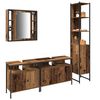 vidaXL Bathroom Furniture Set with Door 4 pcs Old Wood Engineered Wood