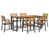 vidaXL 7 Piece Garden Dining Set Solid Wood Acacia and Metal