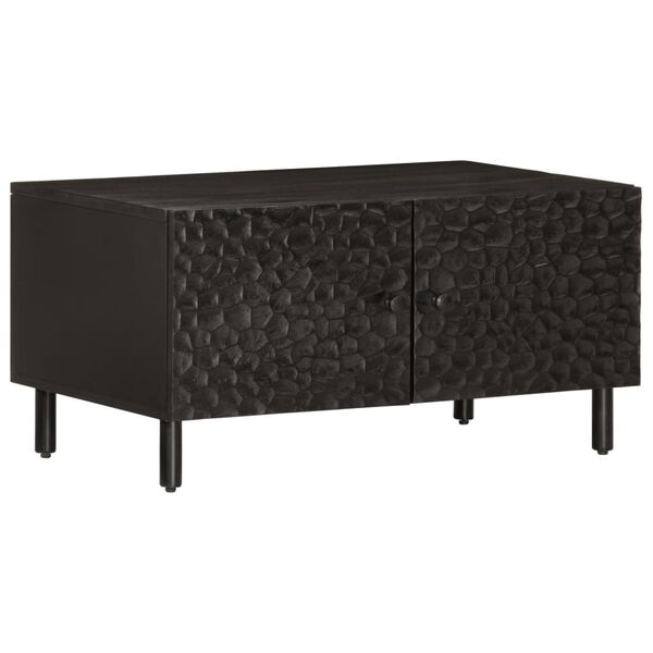 vidaXL Coffee Table Black 80x50x40 cm Solid Wood Mango