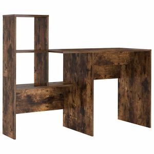 vidaXL Desk Smoked Oak 131.5 x 50 x 106.5 cm Engineered Wood