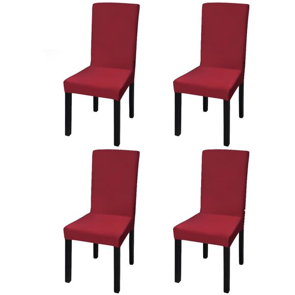 vidaXL Straight Stretchable Chair Cover 4 pcs Bordeaux