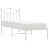 vidaXL Metal Bed Frame without Mattress with Headboard White 75x190cm