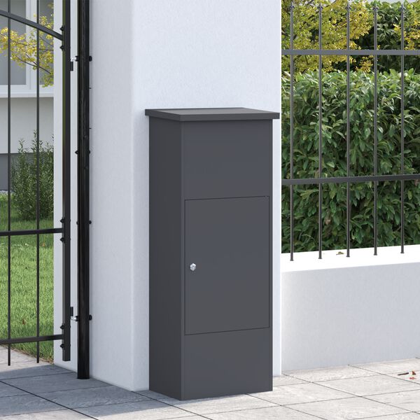 vidaXL Parcel Drop Box with Door Anthracite 44.5 x 29 x 110.5 cm Steel