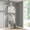 vidaXL Telescopic Wardrobe System with Rods and Shelf Aluminium