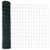 vidaXL Fence with Posts Green 0.8 x 10 m Steel