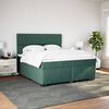 vidaXL Box Spring Bed with Mattress Dark Green 200x200 cm Velvet