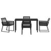 vidaXL Garden Dining Set 5 pcs Black Powder-Coated Steel