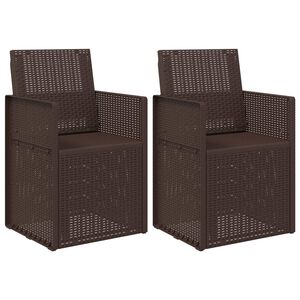 vidaXL Garden Dining Chairs 2 pcs Brown PP