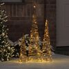 vidaXL Christmas Tree 3 pcs Warm white 20 x 20 x 80 cm Rattan