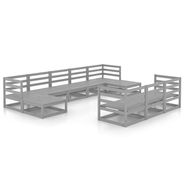 vidaXL 10 Piece Garden Lounge Set Solid Pinewood