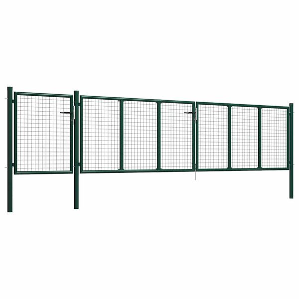 vidaXL Garden Gate Steel 500x100 cm Green