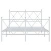 vidaXL Metal Bed Frame without Mattress with Footboard White 120x200cm