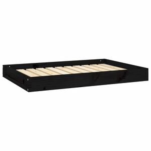 vidaXL Dog Bed Black 91.5x64x9 cm Solid Wood Pine