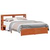 vidaXL Bed Frame with Headboard Wax Brown 150 x 200 cm Solid Pine Wood
