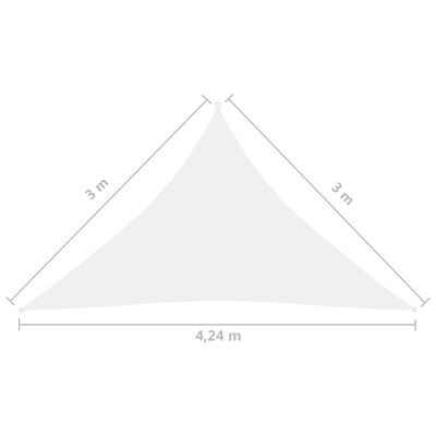 vidaXL Sunshade Sail Oxford Fabric Triangular 3x3x4.24 m White