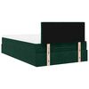 vidaXL Ottoman Bed with Mattress & LEDs Dark Green 120x200cm Velvet