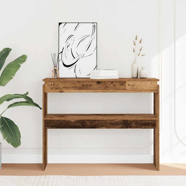 vidaXL Console Table Old Wood 102x30x80 cm Engineered Wood