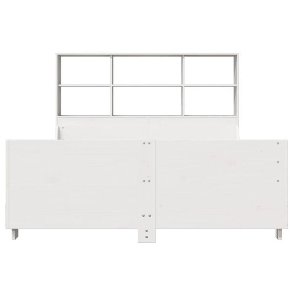 vidaXL Bookcase Bed without Mattress White 140x190 cm Solid Wood