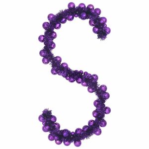 vidaXL Christmas Ball Garland LEDs Lilac 186 cm Polystyrene