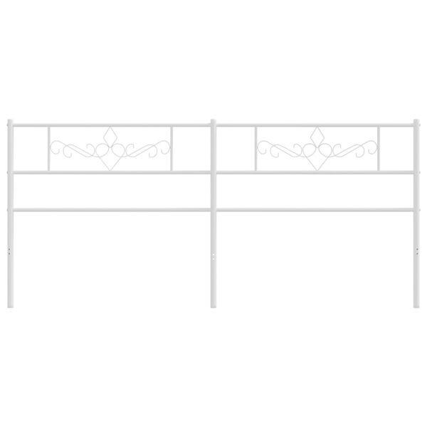 vidaXL Metal Headboard White 200 cm