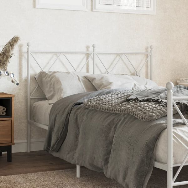 vidaXL Metal Replace Headboard White 120cm