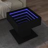 vidaXL Coffee Table with LED Black 50x50x45 cm Engineered Wood
