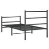 vidaXL Metal Bed Frame without Mattress with Footboard&nbsp;Black 90x190cm