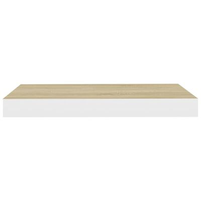 vidaXL Floating Wall Shelf Oak and White 40x23x3.8 cm MDF