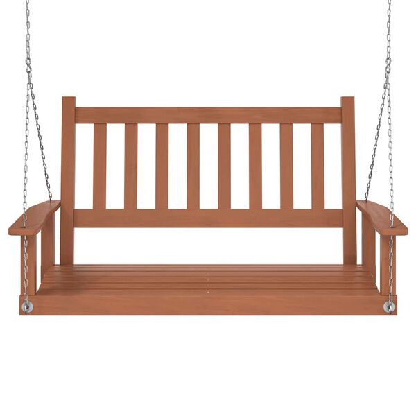 vidaXL Garden Swing Bench with Metal Chains Brown Solid Wood Fir