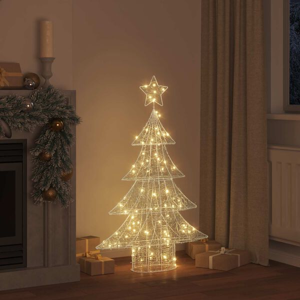 vidaXL Christmas Tree with 100 LEDs Warm white 120 cm Acrylic