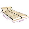 vidaXL Slatted Bed Base Brown 80 x 190 cm Solid Beech Wood