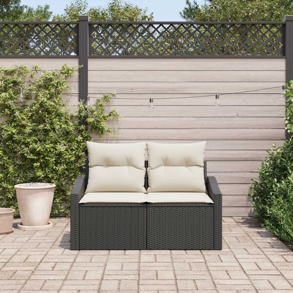 vidaXL Garden Sofa with Cushion 123 x 62 x 69 cm Poly Rattan