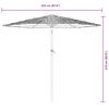 vidaXL Garden Parasol with Steel Pole Green 223x223x213 cm