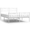 vidaXL Metal Bed Frame without Mattress with Footboard White 120x200cm
