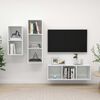vidaXL 3 Piece TV Cabinet Set High Gloss White Engineered Wood