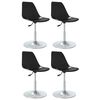 vidaXL Swivel Dining Chairs 4 pcs Black PP