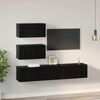 vidaXL TV Cabinet Set Wall-mounted 4 pcs Black Oak Engineered Wood