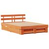 vidaXL Bed Frame with Headboard Wax Brown 140 x 200 cm Solid Pine Wood