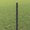 vidaXL Fence with Post Grey 0.6 x 100 m Steel and PVC