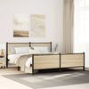 vidaXL Metal Bed Frame without Mattress Sonoma Oak 200x200 cm