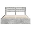 vidaXL Bed Frame with Drawer Concrete Grey 200 x 200 cm Engineer Wood