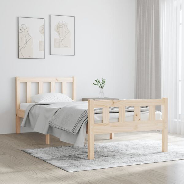 vidaXL Bed Frame without Mattress Solid Wood Single