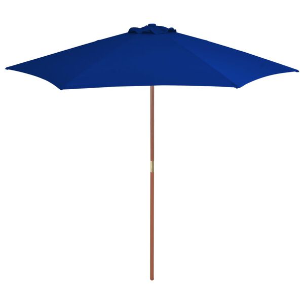 vidaXL Garden Parasol with Wooden Pole Blue 270 cm
