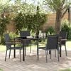 vidaXL Garden Dining Set 5 pcs Black Powder-coated Steel