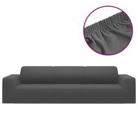 vidaXL 4-Seater Stretch Couch Slipcover Anthracite Polyester Jersey