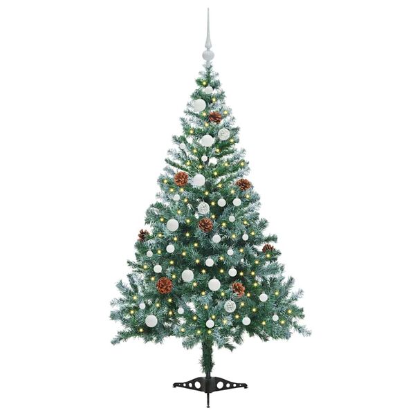 vidaXL Artificial Christmas Tree with Stand Green 150 cm PVC and Steel