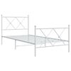 vidaXL Metal Bed Frame without Mattress with Footboard White 90x200cm