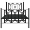 vidaXL Metal Bed Frame without Mattress with Footboard Black 80x200cm